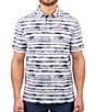 Color:Navy - Image 1 - Jungle Lines Short Sleeve Printed Polo Shirt