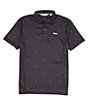 Color:Black - Image 1 - Black Clover Knit Short Sleeve BC Clover Polo Shirt