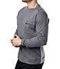 Color:Charcoal - Image 3 - Long Sleeve Crew Knit Pullover