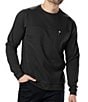 Color:Black - Image 1 - Long Sleeve Crew Knit Pullover