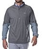 Color:Light Grey - Image 1 - Long Sleeve Two Face Quarter-Zip Pullover
