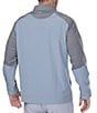 Color:Light Grey - Image 2 - Long Sleeve Two Face Quarter-Zip Pullover