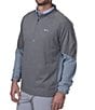 Color:Light Grey - Image 3 - Long Sleeve Two Face Quarter-Zip Pullover