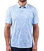 Color:Cerulean - Image 1 - Shadow Short Sleeve Printed Polo Shirt
