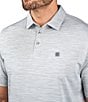Color:Silver - Image 3 - Short Sleeve Asher Knit Polo Shirt
