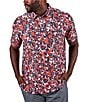BLACK CLOVER Short Sleeve Brandy Red Camo Mix Polo - Image 1