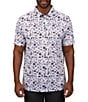 Color:White - Image 1 - Vacation Nation Short Sleeve Printed Polo Shirt