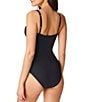 Color:Black - Image 2 - Kore Shirred Bandeau Underwire Tank One Piece Ruched Swimsuit