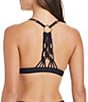 Bleu Rod Beattie La Cote D'Azur Solid V-Neck Macrame Front Open Bra Swim Top, Color:Black - Image 2