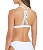 Bleu Rod Beattie La Cote D'Azur Solid V-Neck Macrame Front Open Bra Swim Top, Color:White - Image 2