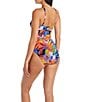 Color:Multi - Image 2 - Night Safari Floral Print High Neck One Piece Swimsuit