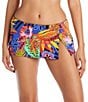 Color:Multi - Image 1 - Night Safari Floral Print Hipster Skirt Swim Bottom