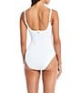 Color:White - Image 2 - Pucker Up Square Neck Floating Underwire Tank One Piece Swimsuit