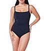 Bleu Rod Beattie Solid Kore Scoop Neck Side Shirred Underwire One Piece Swimsuit - Image 1
