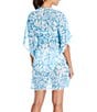 Color:Coldwater - Image 2 - Sun Day Fun Day Printed V-Neck Short Sleeve Caftan Swim Cover-Up