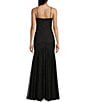 Color:Black - Image 2 - Cut-Out Rosette Sweetheart Neck Tulle Mermaid Gown