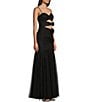 Color:Black - Image 3 - Cut-Out Rosette Sweetheart Neck Tulle Mermaid Gown