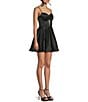 Blondie Nites Front Corset Bodice Mesh Insert Tie Back Party Dress, Color:Black - Image 3