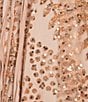 Color:Copper - Image 3 - Glitter Illusion Lace Corset Lace-Up Back Fit-And-Flare Dress