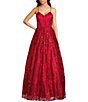 Blondie Nites Glitter Pattern V-Neck Spaghetti Straps Corset Tie-Back Gown,All Products : American Fashion Style Bags On Sale