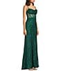 Blondie Nites Glitter Patterned Drape Neck Illusion Corset Long Dress - Image 3