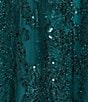 Blondie Nites Glitter Patterned Halter V-Neck Illusion Corset A-Line Dress - Image 4