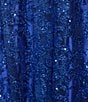 Blondie Nites Glitter Patterned Scoop Neck Open Tie Back Ballgown - Image 4