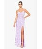 Color:Lavender - Image 5 - Long Placement Sequin Corset Gown