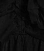 Color:Black - Image 4 - Mesh Ruffle Trim V-Back Ball Gown