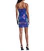 Color:Navy/Multi - Image 2 - Pattern Sequin Front Cut-Out Bodycon Mini Dress