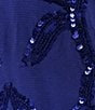 Color:Royal - Image 4 - Pattern Sequin Illusion Mesh Corset Bodice Long Dress