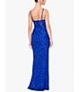 Color:Royal - Image 5 - Pattern Sequin Illusion Mesh Corset Bodice Long Dress