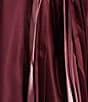 Blondie Nites Plus Size Satin Pinch Front Tie Back Fit-And-Flare Dress, Color:Wine - Image 4