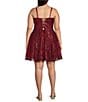 Blondie Nites Plus Size Sleeveless V-Neck Short Corset Glitter Sequin Pattern Party Dress - Image 2