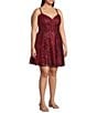 Blondie Nites Plus Size Sleeveless V-Neck Short Corset Glitter Sequin Pattern Party Dress - Image 3