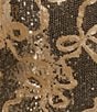 Blondie Nites Sequin Bow Pattern Open Tie Back Bodycon Dress, Color:Gold - Image 4