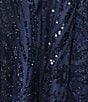 Blondie Nites Sequin Glitter Patterned Pinch Front Lace Up Back A-Line Dress - Image 5