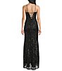 Blondie Nites Sequin Patterned Corseted Side Slit Dress - Image 2
