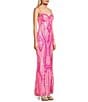 Blondie Nites Sequin Patterned Pinch Front Lace Up Back Side Slit Dress - Image 3