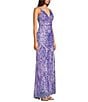 Blondie Nites Sequin Patterned V-Neck Side Slit Dress - Image 3