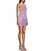 Color:Pink - Image 3 - Sleeveless Spaghetti Strap Iridescent Sequin Open Back Dress
