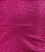 Color:Fushia - Image 4 - Spaghetti Strap Sweetheart Lace-Up Back Shine Wrap Dress
