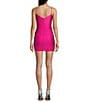 Color:Hot Pink - Image 2 - Spaghetti V-neck Corset Stretch Dress