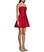 Blondie Nites Strapless Sleeveless Corset Satin Lamour Party Dress, Color:Red - Image 3