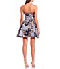 Color:Blue Multi - Image 2 - Strapless Sweetheart Neck Fit-And-Flare Floral Dress