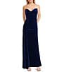 Blondie Nites Velvet Strapless Side Sash Gown - Image 1