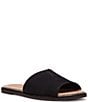 Color:Black Nubuck - Image 1 - Emilia Nubuck Suede Slide Sandals