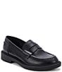 Color:Black Leather - Image 1 - Halo Leather Penny Loafers