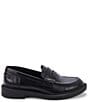 Color:Black Leather - Image 2 - Halo Leather Penny Loafers
