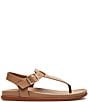 Color:Sand Leather - Image 2 - Nelli Leather T-Strap Thong Sandals